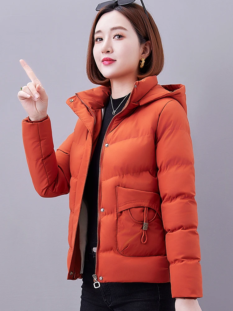 Women's Lightweight Small Cotton-padded Clothes Women Winter 2023 New Middle-Aged Mom Western Sle Short Hooded down Jacket ...