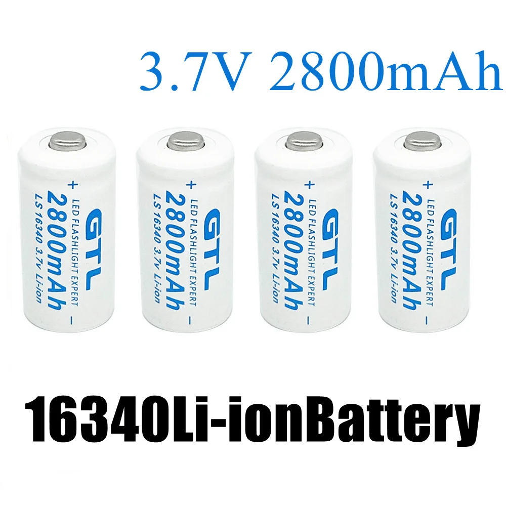 New 3.7V 2800mAh Lithium Li-ion 16340 Battery CR123A Rechargeable Batteries 3.7V CR123 for Laser Pen LED Flashlight Cell