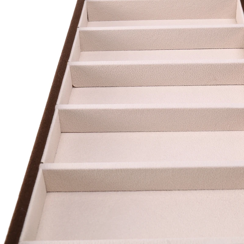 6 Eyeglasses Display Case, Sunglasses Storage Box, Spectacles, Display Tray Holder, Jewelry Tray, Opening Top Flannel Inside.