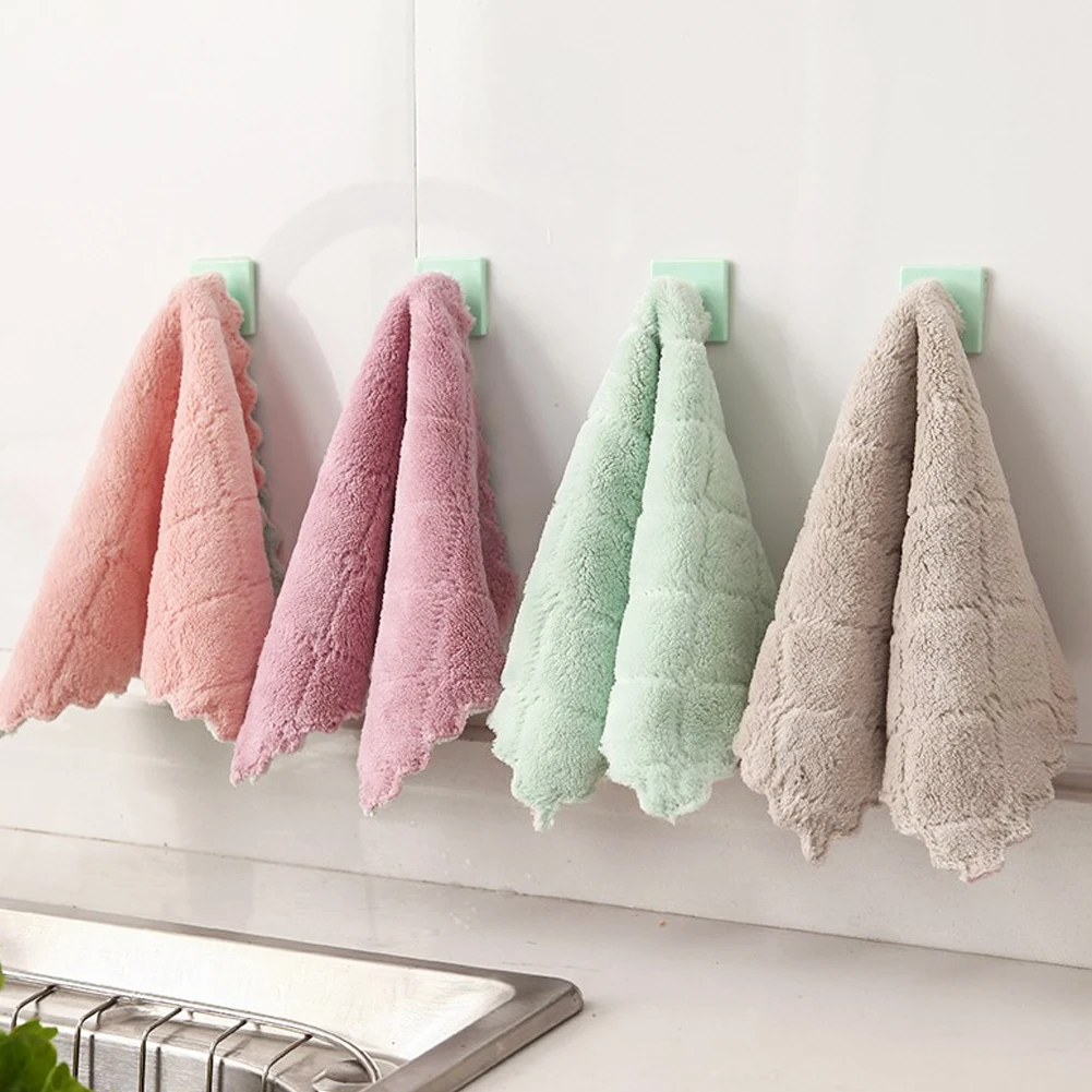 

Micro Fiber Cleaning Cloth Rags Water Absorption Non-Stick Oil Washing Kitchen Tableware Towel Household Cleaning Wiping Tools