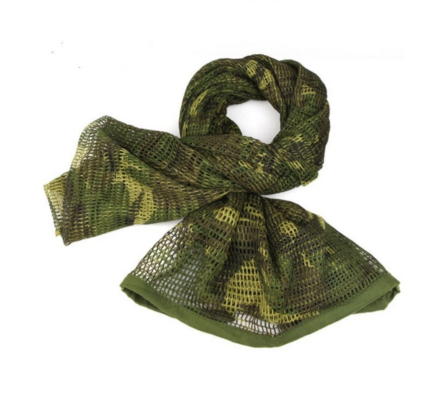 

190*90cm Scarf Cotton Military Camouflage Tactical Mesh Scarf Sniper Face Scarf Veil Camping Hunting Multi Purpose Hiking Scarve