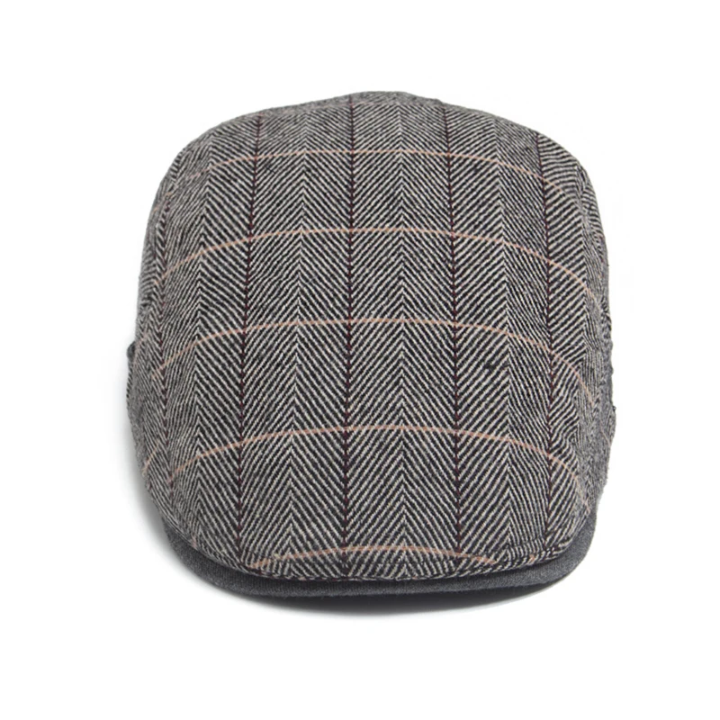 Осень-зима мужской берет женская шапка клетчатые хлопковые береты с узором