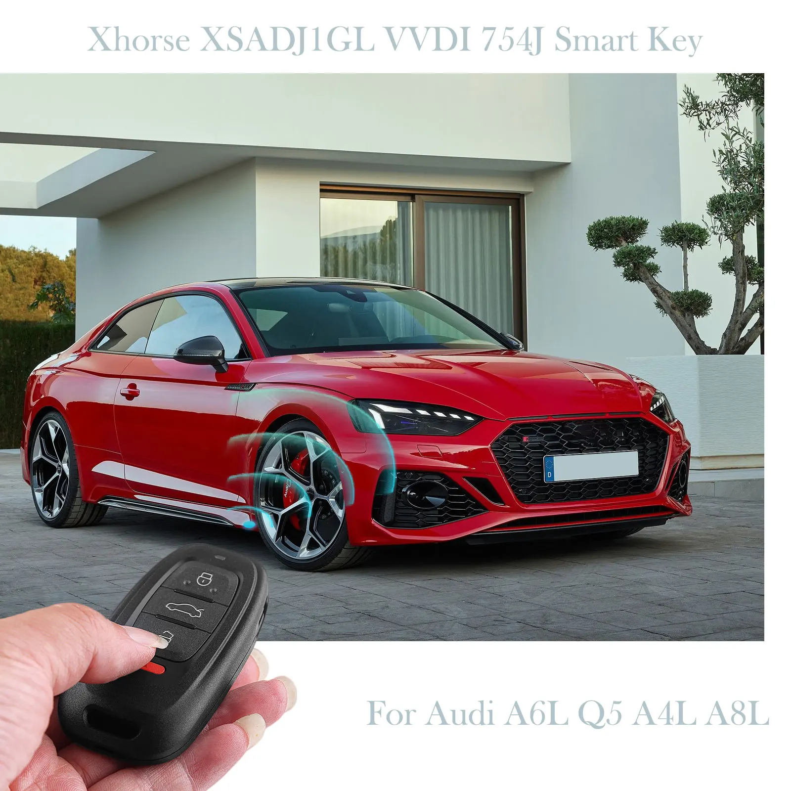 Xhorse XSADJ1GL VVDI 754J смарт-ключ для Audi 315/433/868 МГц A6L Q5 A4L A8L с корпусом ключа [новейшая
