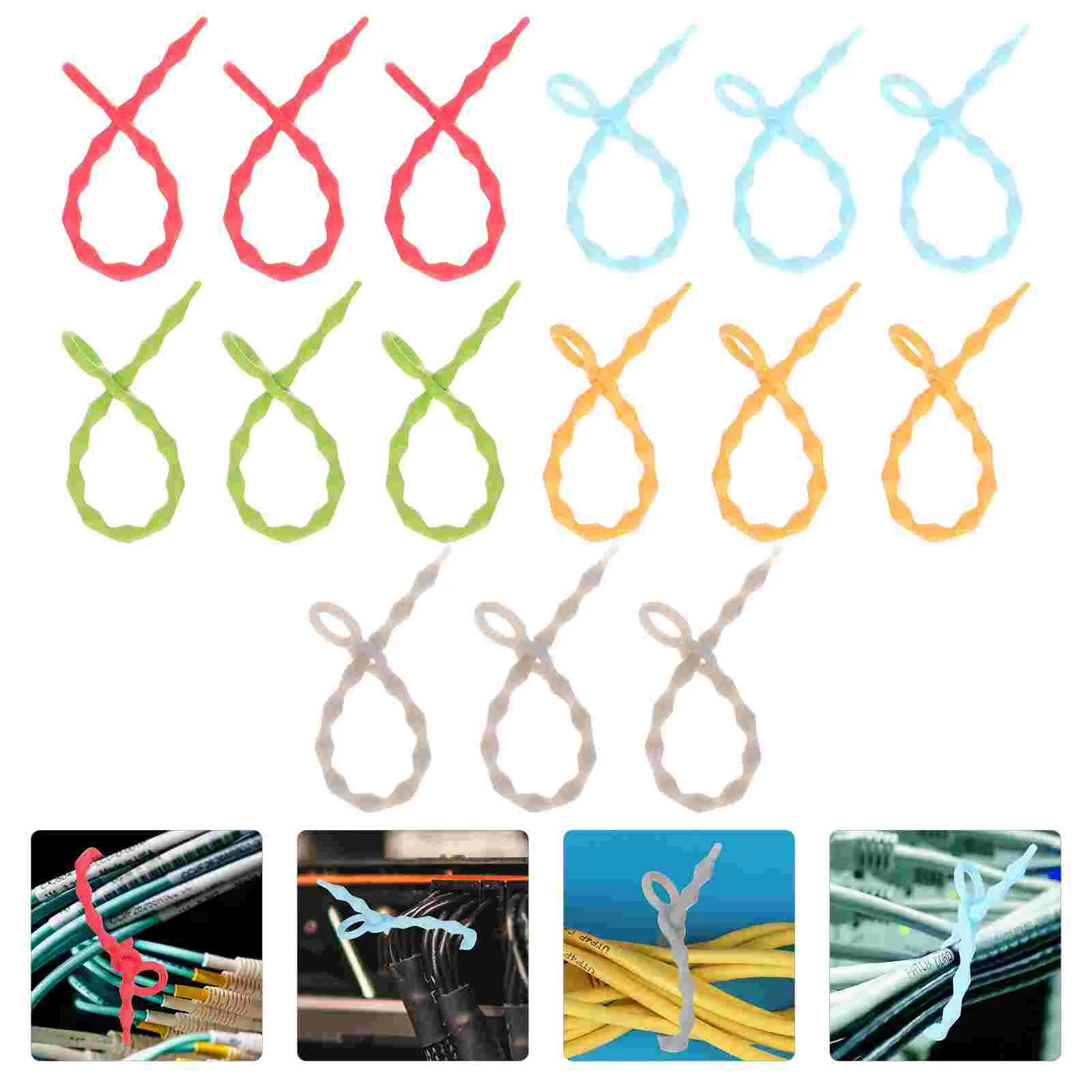

Cable Ties Silicone Cord Straps Organizer Tie Reusable Winder Clips Rubber Strap Bag Management Wires Wire Keeper Fastening Usb