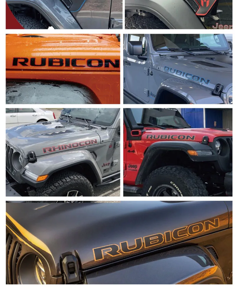 Пара светоотражающих матовых боковых наклеек на капот двигателя с надписью