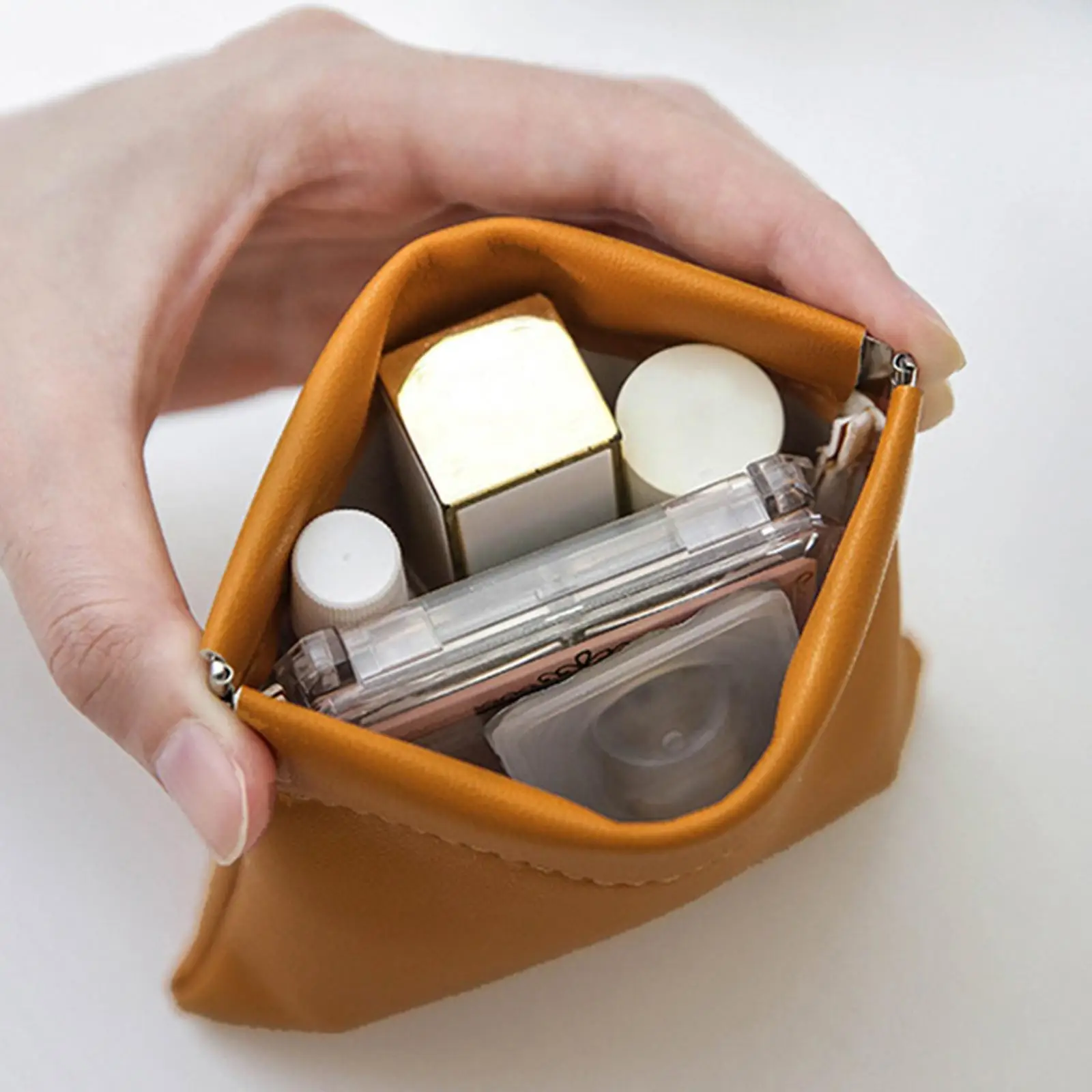 

Leather Storage Bag Lady Pu Earphone Wire Bag Cosmetics Lipsticks Holder Travel Jewelry Organizer Pouch Mini Bag For Airpod G0l7