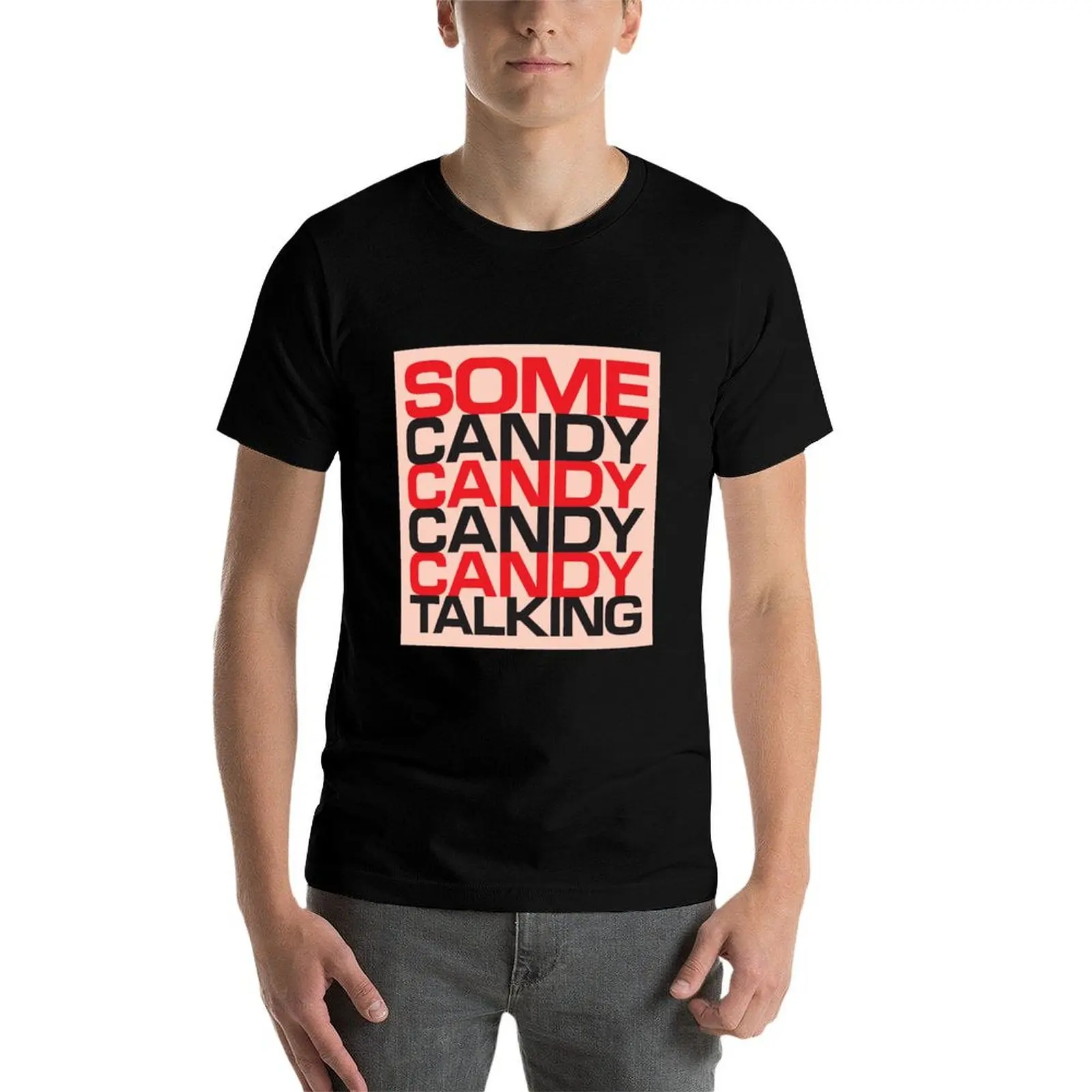 Фото Футболка JAMC с принтом «Some candy talking typograph», повседневная, для работы и отдыха №3