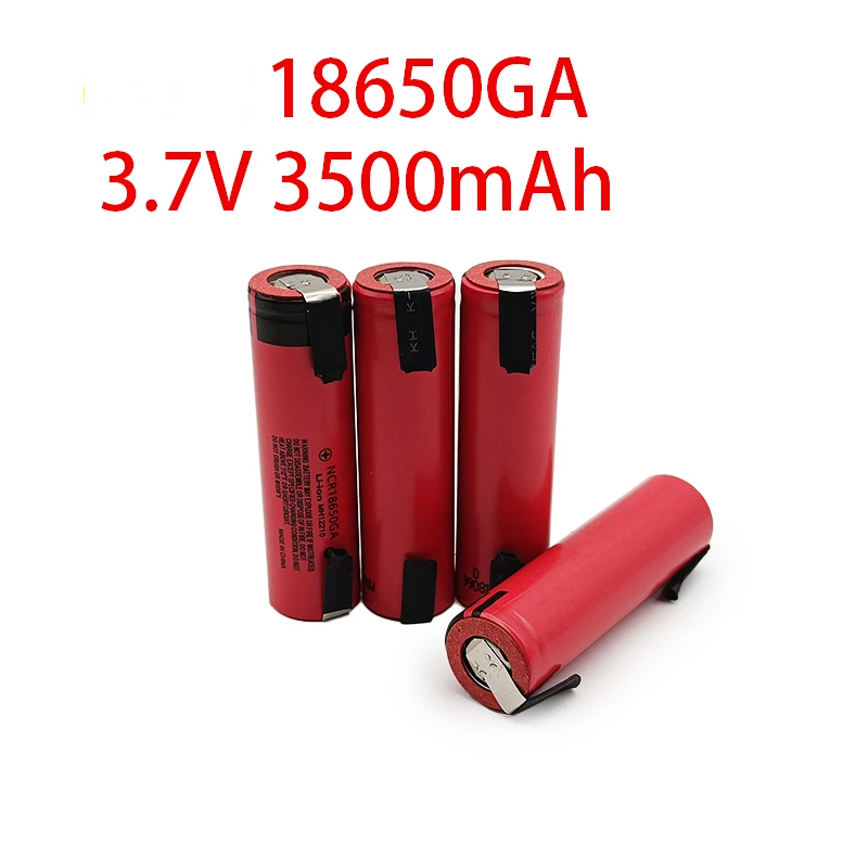 

2023 18650GA Rechargeable 3.7v Li-Ion 3500mAh Battery 30A High Current NCR Fast Rechargeable Battery +DIY Nickel