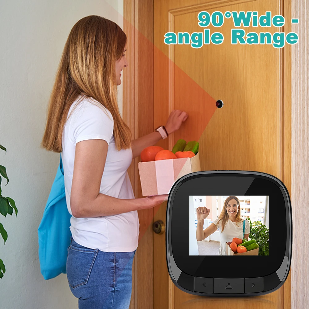 WSDCAM 2.4 inch LCD Digital Doorbell 90° Door Eye Doorbell Camera Viewer Electronic Peephole Viewer Outdoor Visual Doorbell enlarge