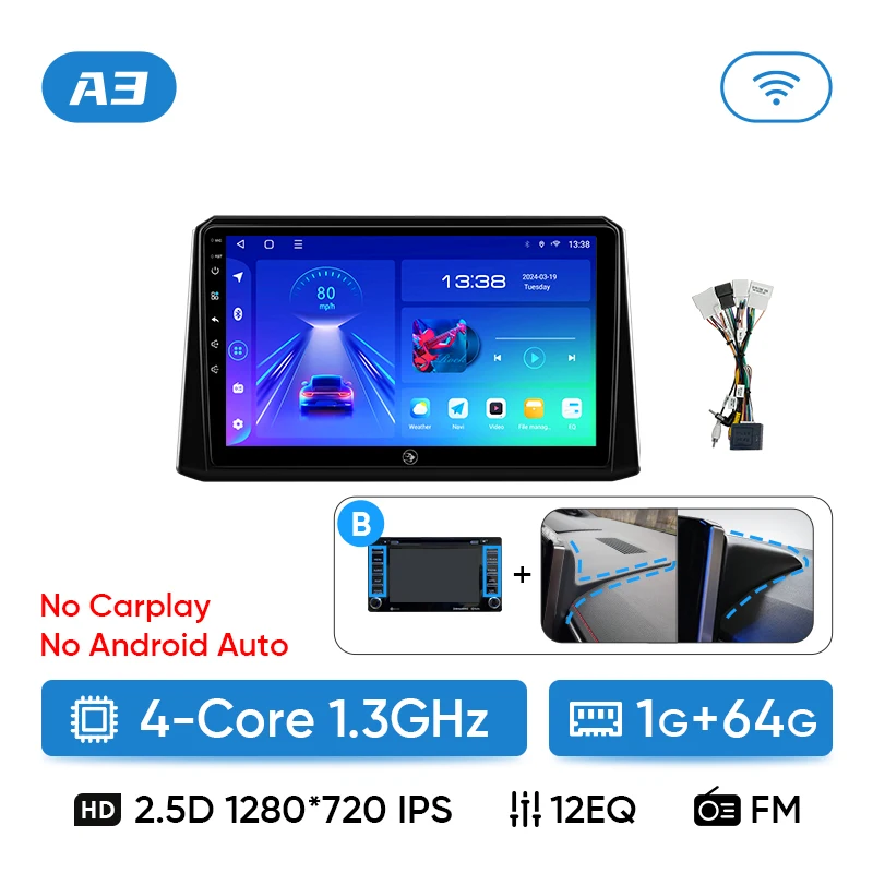 Автомобильный радиоприемник Ainavi для Toyota Corolla 2019 2020 2021 2022 2023, автомобильный мультимедийный плеер, беспроводной Carplay Android Auto HDMI OUT 2 Din