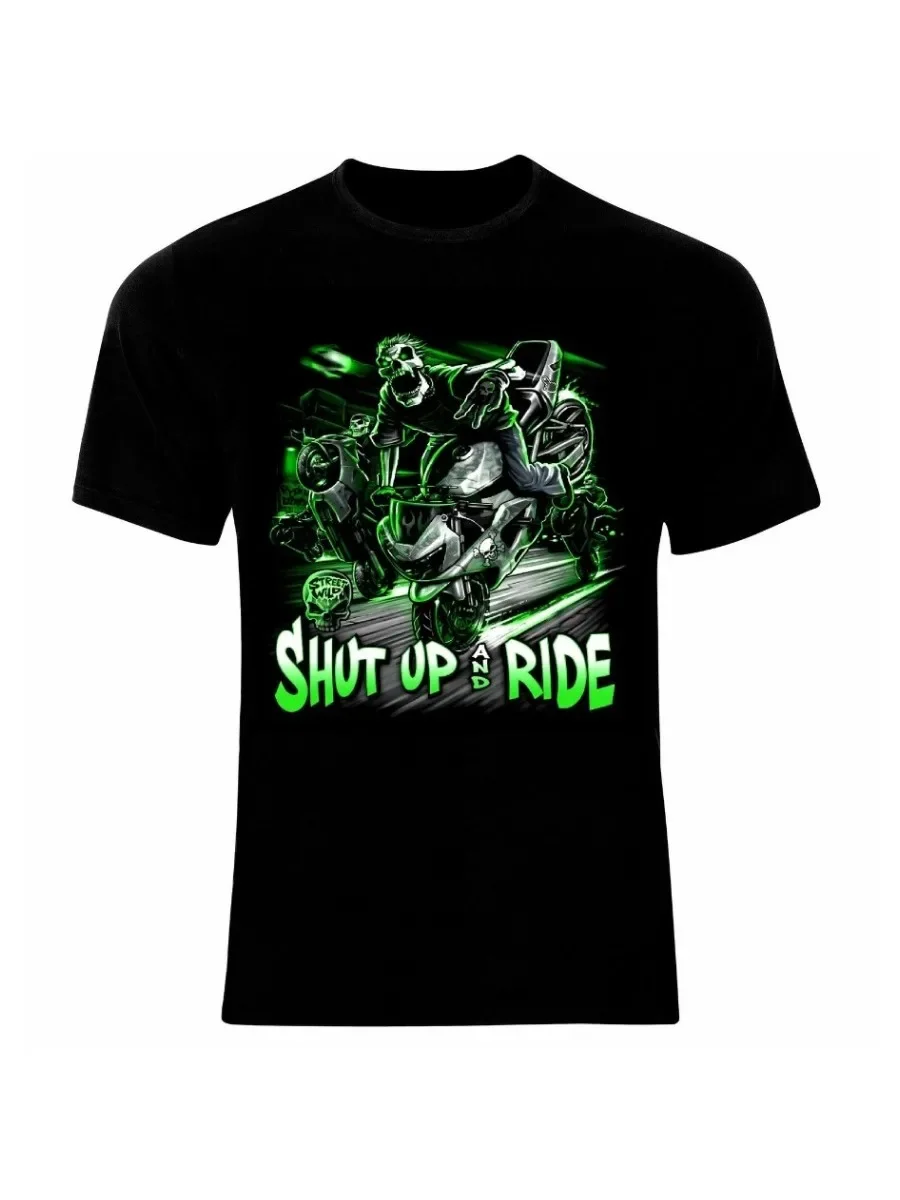 Футболка Motorrad Biker Rocker Skull Rider. Летняя хлопковая мужская футболка с коротким