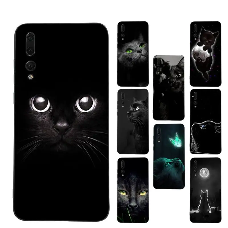 

Black Cat Staring Eye Phone Case for Huawei Honor 10 i 8X C 5A 20 9 10 30 lite pro Voew 10 20 V30