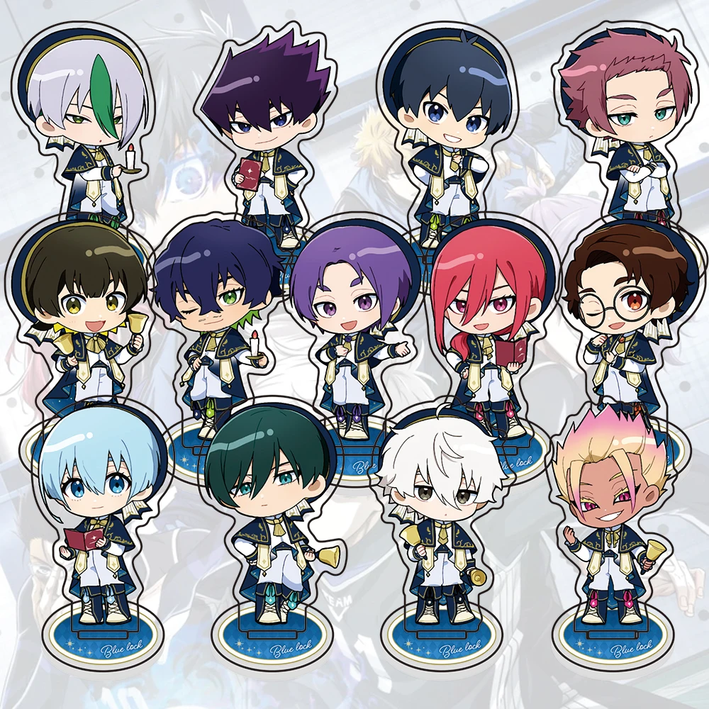 Фото Акриловая фигурка Blue Lock Standee Chibi Q Version Opera Theme Isagi Bachira Nagi Rin, двусторонняя фигурка, все персонажи, декор для стола, подарок №1