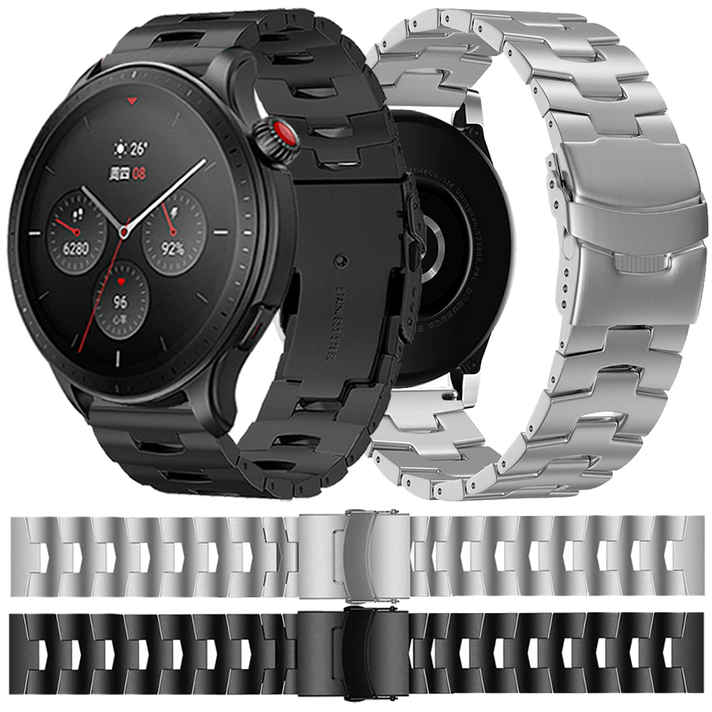 

22 мм титановый металлический ремешок для Huami Amazfit GTR 4 3 Pro 2 2e 47 мм ремешок Stratos 3 2 2S браслет браслеты аксессуары умные часы