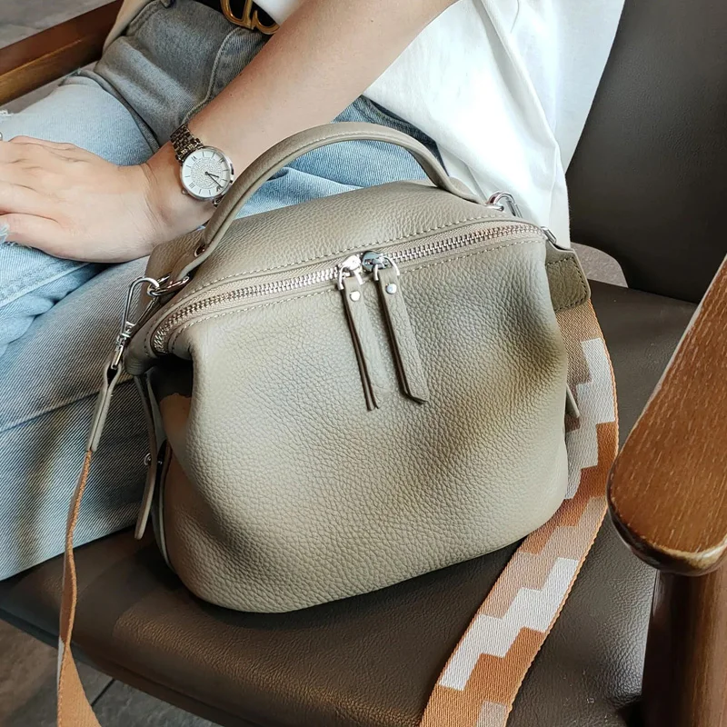 Женская Маленькая Сумка Через Плечо Мягкая Из Натуральной Кожи С Матовыми Краями