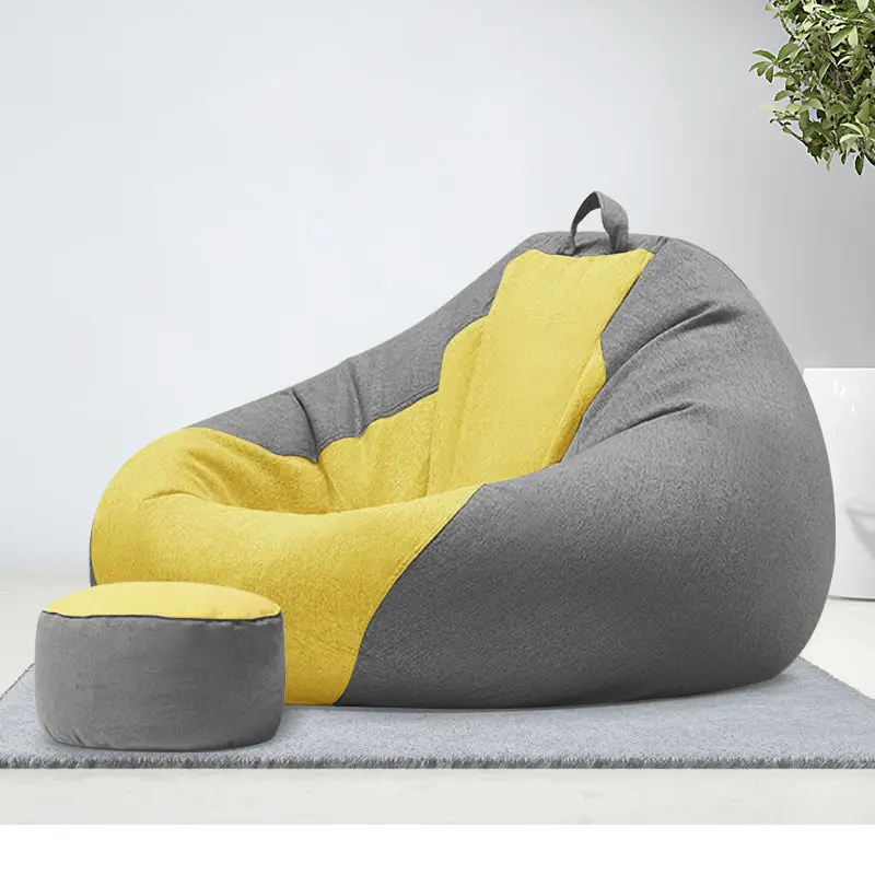 Моющаяся льняная Подушка-мешок стул мягкий пуф пуфик мешок для дивана из