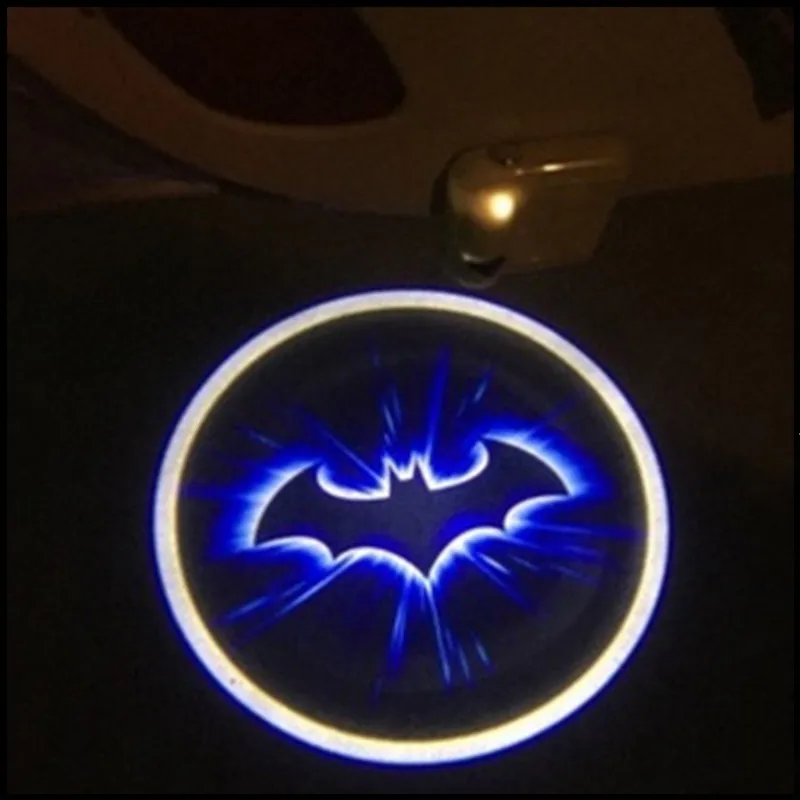 

2PCS LED Car Door Logo Lights Courtesy Step Ghost Shadow Projector Laser Lamps For Bat Logo Lamp Accessories Decoration