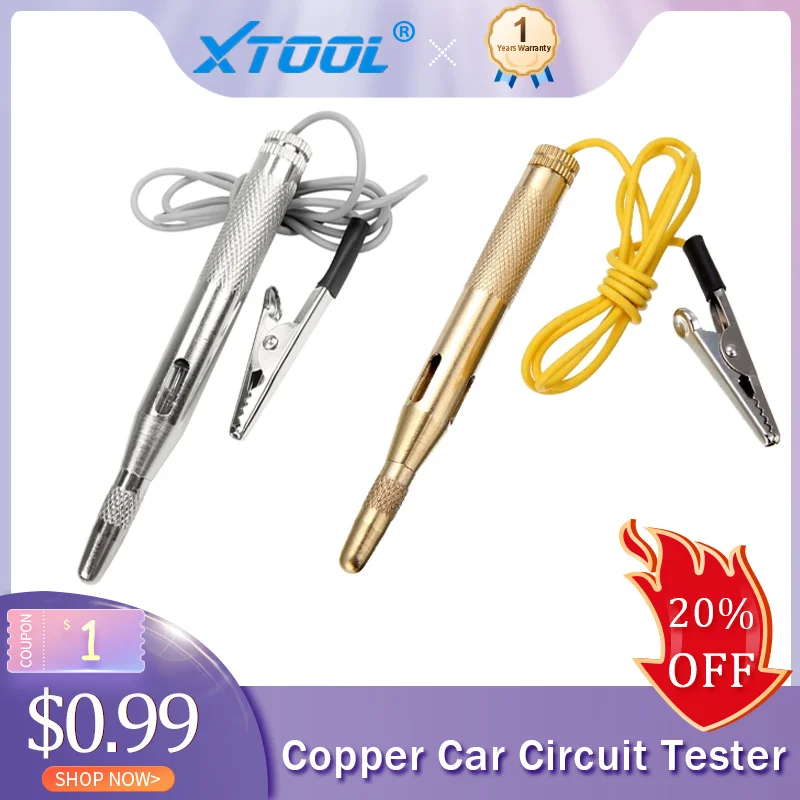 

Hot Sell Copper Automotive Current Tester DC 6V/12V/24V Battery Tester Car Test Polarity Pen Probe Lamp Car Test Polarity Pen