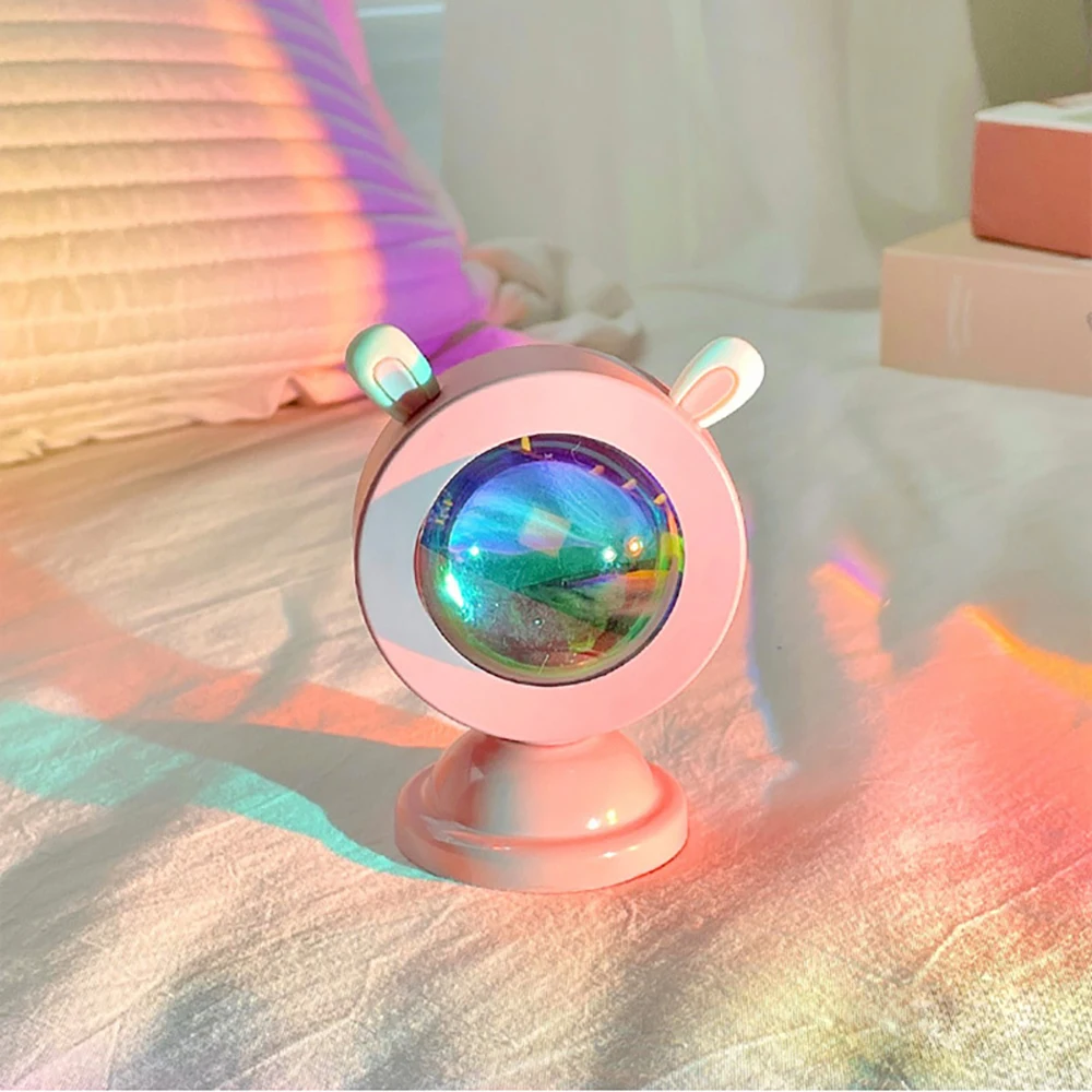 

Mini Sunset Light Atmosphere Ins Projector Photo LED Rainbow Dawn Table Lighting Room Decor Portable USB dusk warm Night Lamp