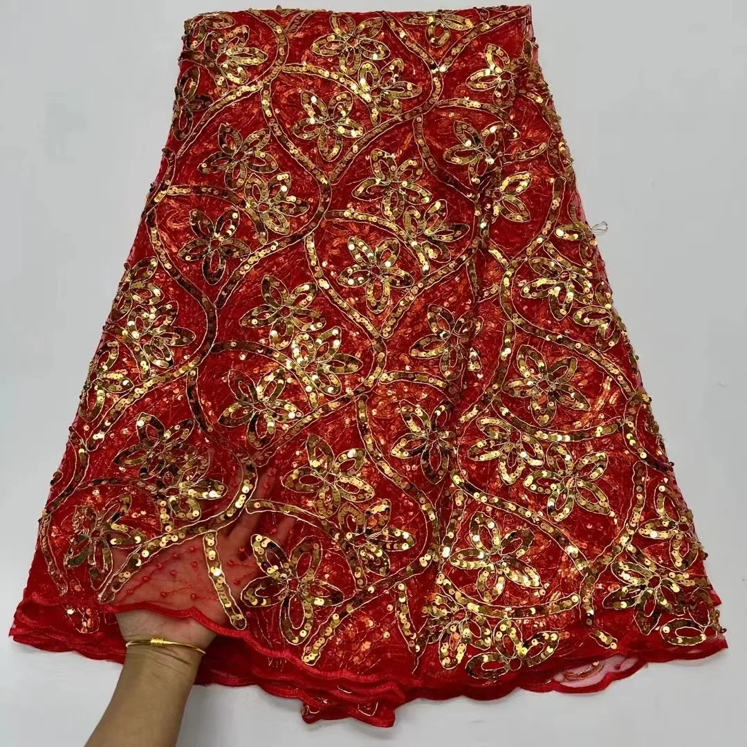 Роскошные африканские блестки бусины тюль для жениха кружевная ткань 2023 высокое