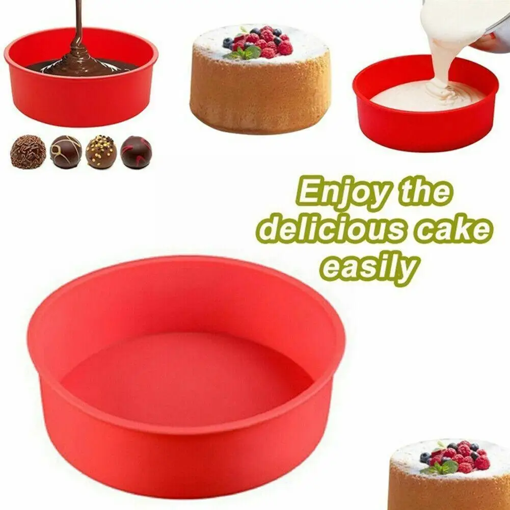 

4 6 8 10 Inch Silicone Round Cake Pan 2 3 4 Tier Silicone Household Baking Circle Resistance Mold Toast Pan Heat DIY Cake M F1X5