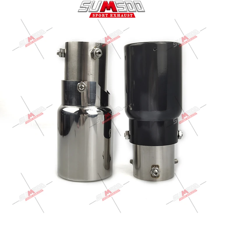 

SUMSOO 38-54 мм впускной отверстие, регулируемый на заводе, регулируемый угол наклона из нержавеющей стали, автомобильный выхлопной наконечник, глушитель, хвостовая горловина