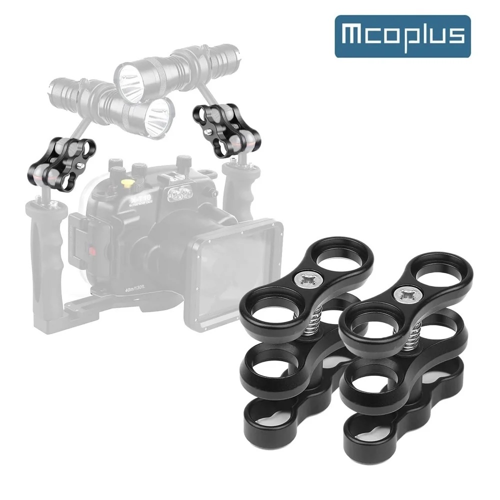 

Mcoplus 2pcs Aluminum CNC Ball Head Butterfly Clip Diving Light Arm 360Degree Clip Adapter Bracket Holder for Gopro YI for OSMO