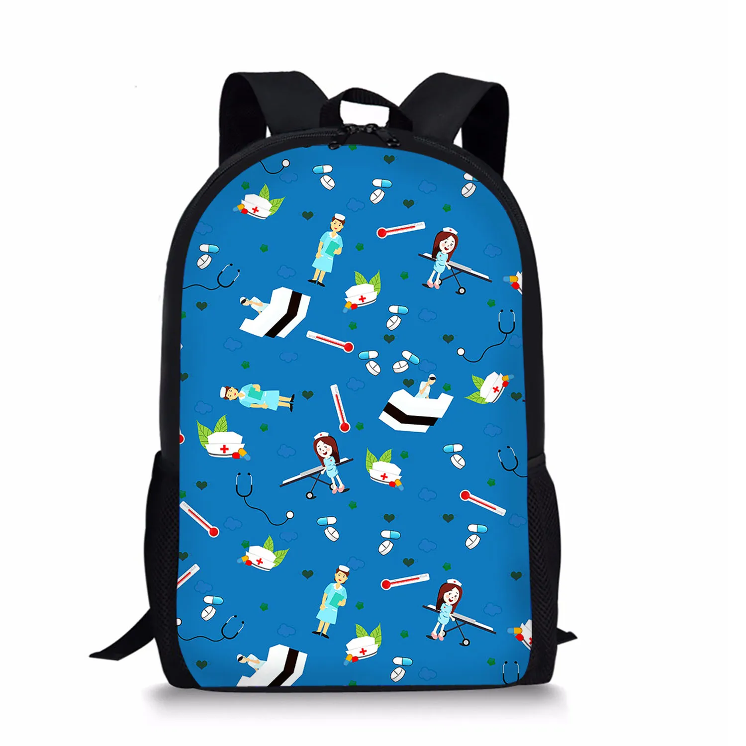Nurse Topic Style Print New Large Schoolbag Student School Backpack Waterproof Bagpack Capacity Primary Book Bags