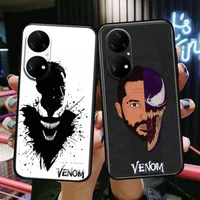 venom comics phone case for huawei p50 p40 p30 p20 10 9 8 lite e pro plus black etui coque painting hoesjes comic fas