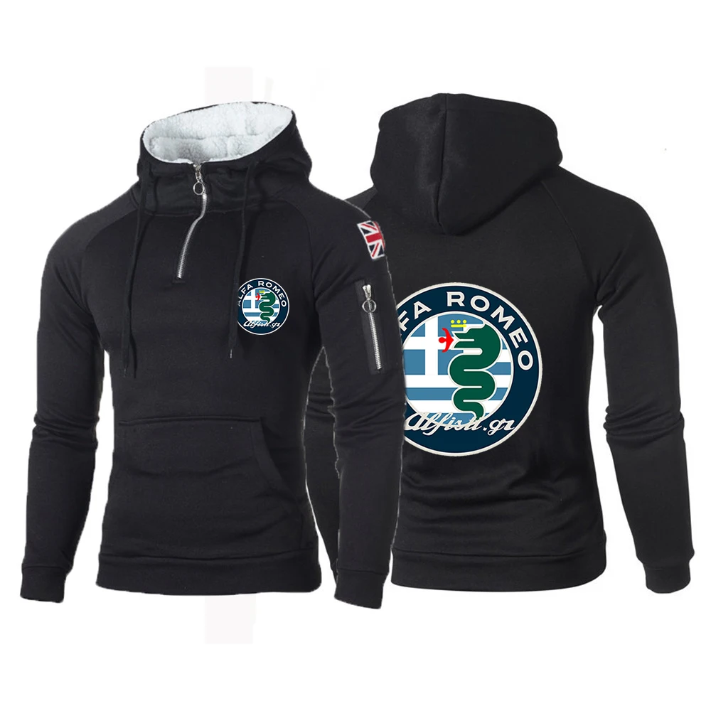 

Mens Alfa Romeo Logo Print Sports Leisure running Custom Hoodies Leisure Casual Hoodies Solid Coats