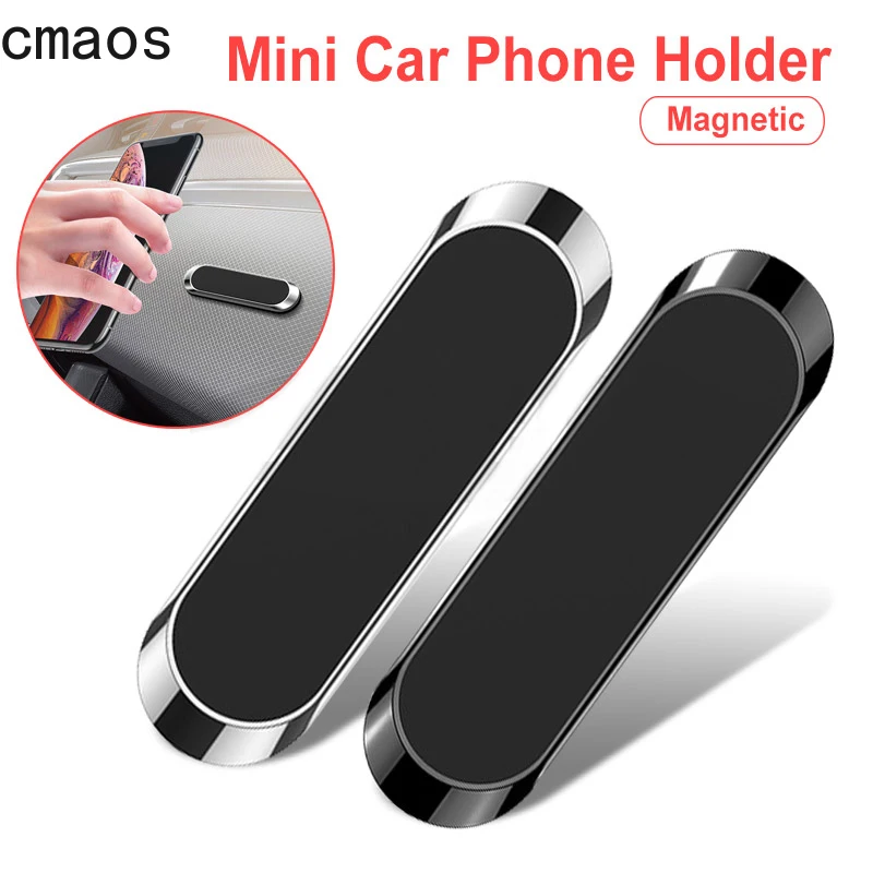 

CMAOS Magnetic Car Phone Holder mini Strip Paste Stand For iPhone Samsung Xiaomi Wall Zinc Alloy Magnet GPS Mount Dashboard