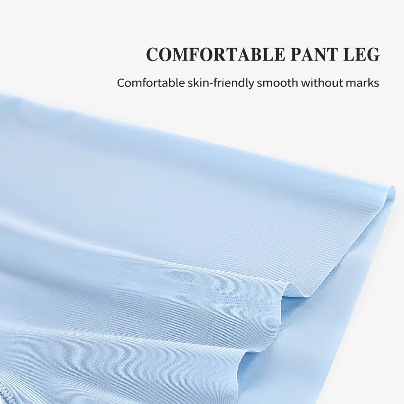 Nanjiren Ice Silk Men Underwear 3A Antibacterial Boxer Solid Color Traceless Underpants Soft and High Elastic 4pcs Male panties