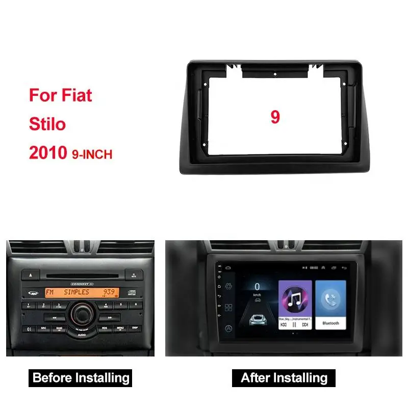 

2Din Car Radio Fascia for FIAT Stilo 2001-2010 DVD Stereo Frame Plate Adapter Mounting Dash Installation Bezel Trim Kit