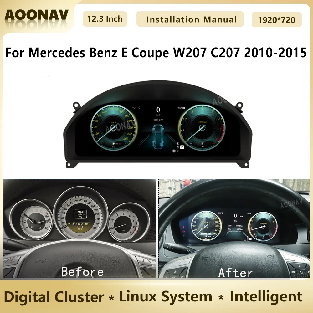 

Автомобильный цифровой кластер с ЖК-дисплеем для Mercedes Benz E Coupe W207 C207 2010-2015 панель приборной панели спидометра кабины мультимедиа
