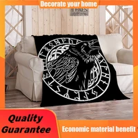 norse mythology blanketplush and warm home soft cozy portable fuzzy throw blankets for couch bed sofacawing black crows