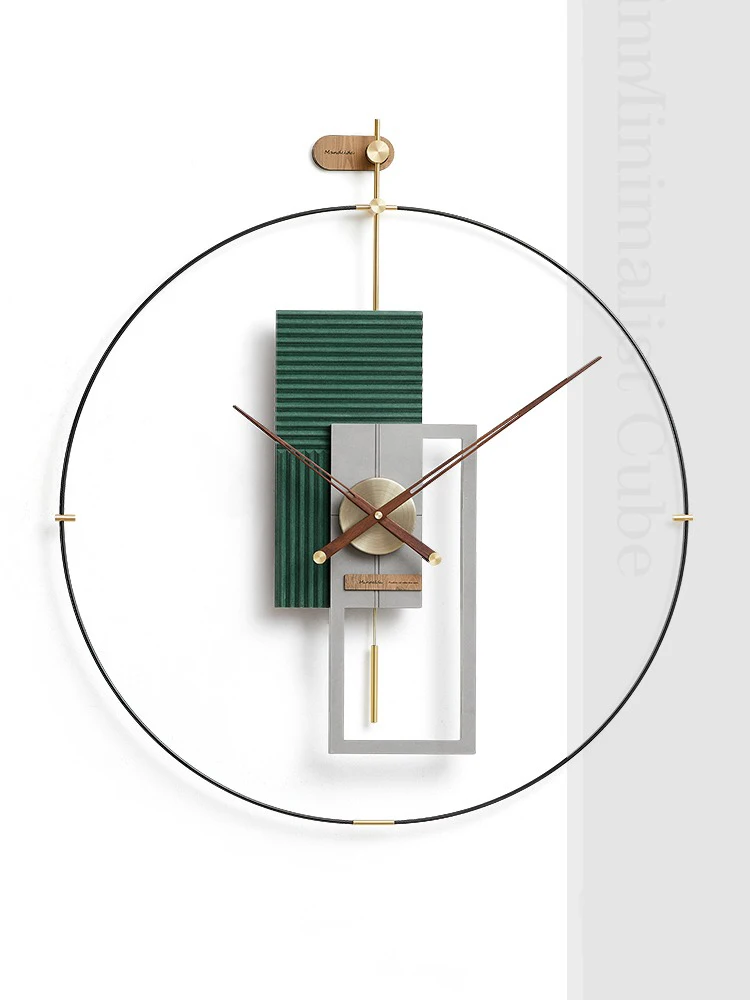 

Luxury Nordic Wall Clock Wood Metal Silent Watches Creative Spain Large Pendulum Clocks Wall Home Decor Living Room Decoration