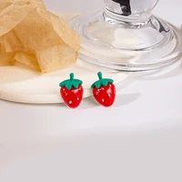 new 2022 cute simple fashion strawberry stud earrings jewelry for women girl gift