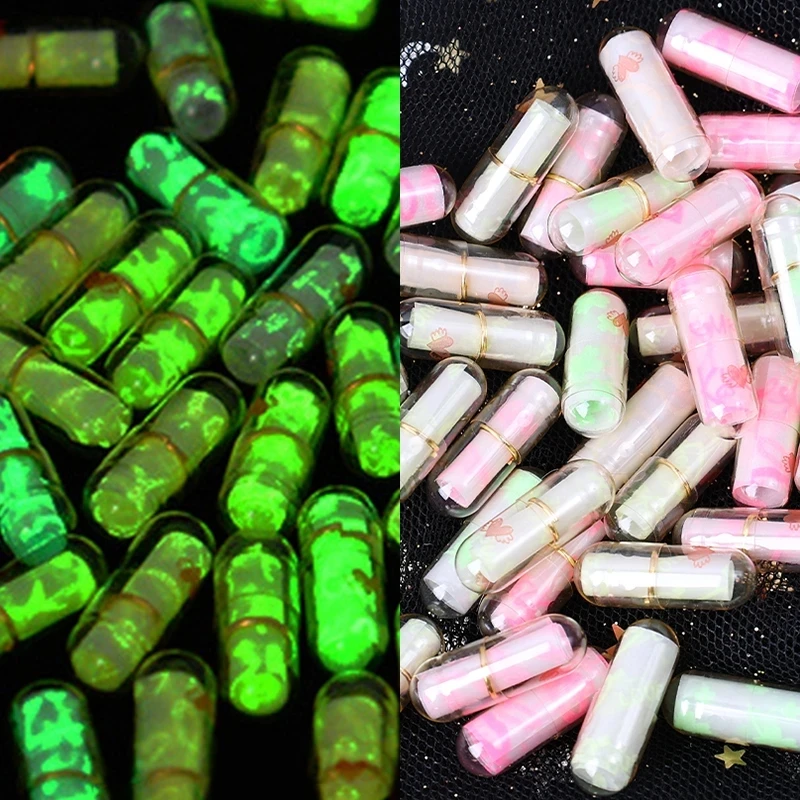 

52pcs Luminous Message Capsule Mini Creative DIY Letter Love Wish Pill Glow In The Night Valentine Kids Gift Room Home Decorate