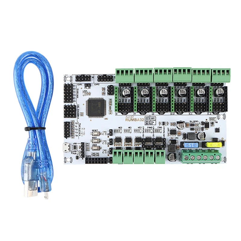 

3D Printer RUMBA32 Main Control Board Compatible with Marlin 2.0 32-Bit RUMBA Upgrade Version DIY Supports 6 Motors