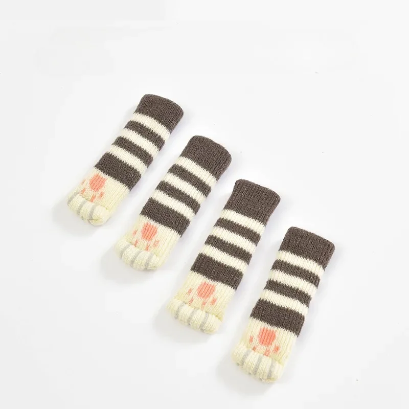 4 шт. носки для мебели с милой кошачьей лапой вязаные чехлы на ножки стула