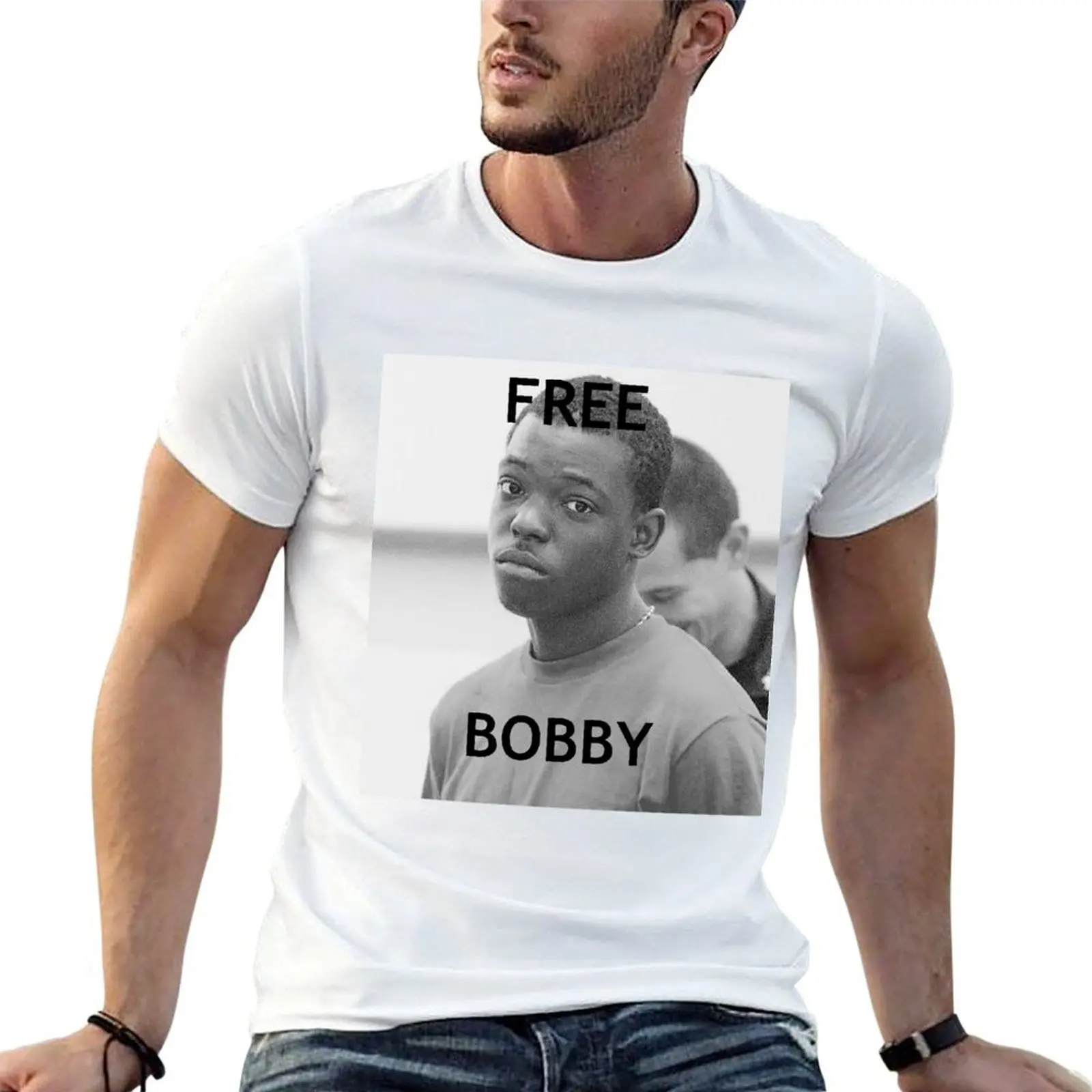 Фото Футболка FREE BOBBY SHMURDA, высокоэластичная спортивная футболка №1