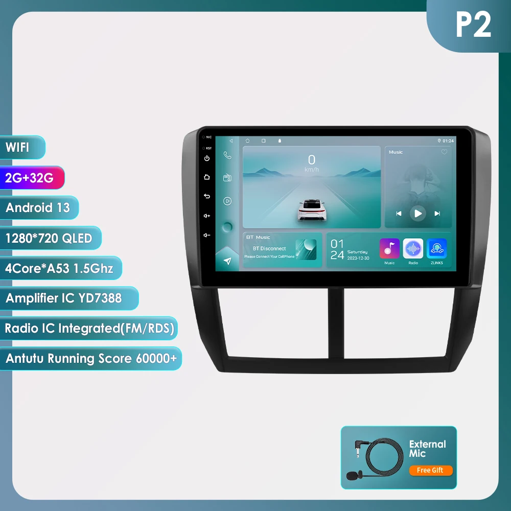 

Hizpo 9 "Android 14 UIS7862 Carplay для Subaru Forester Impreza WRX STI Автомобильный радиоприемник Мультимедийный плеер GPS Navi RDS 4G DSP BT 2 Din