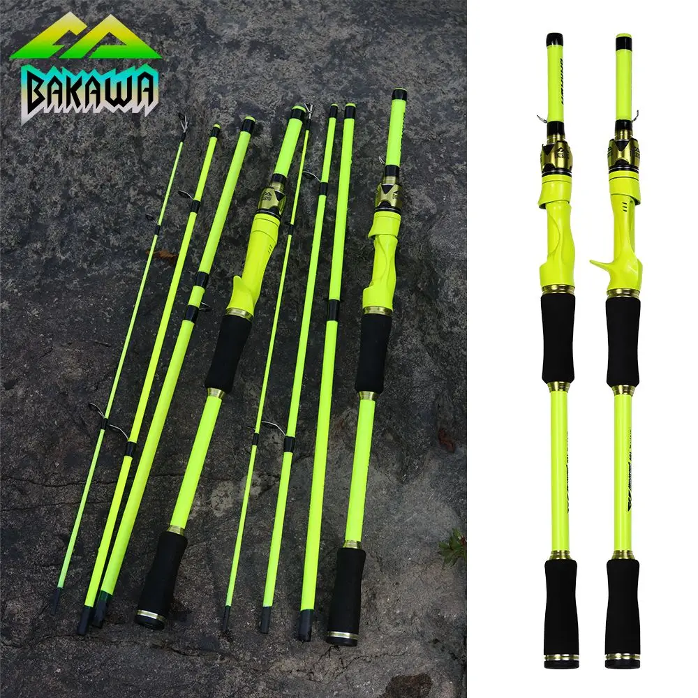 BAKAWA 4 Section 2.1M 1.8M Handle Baitcasting Fish Rods Casting UltraLight Lure Fishing Rod Pole Pesca With fishing equipment