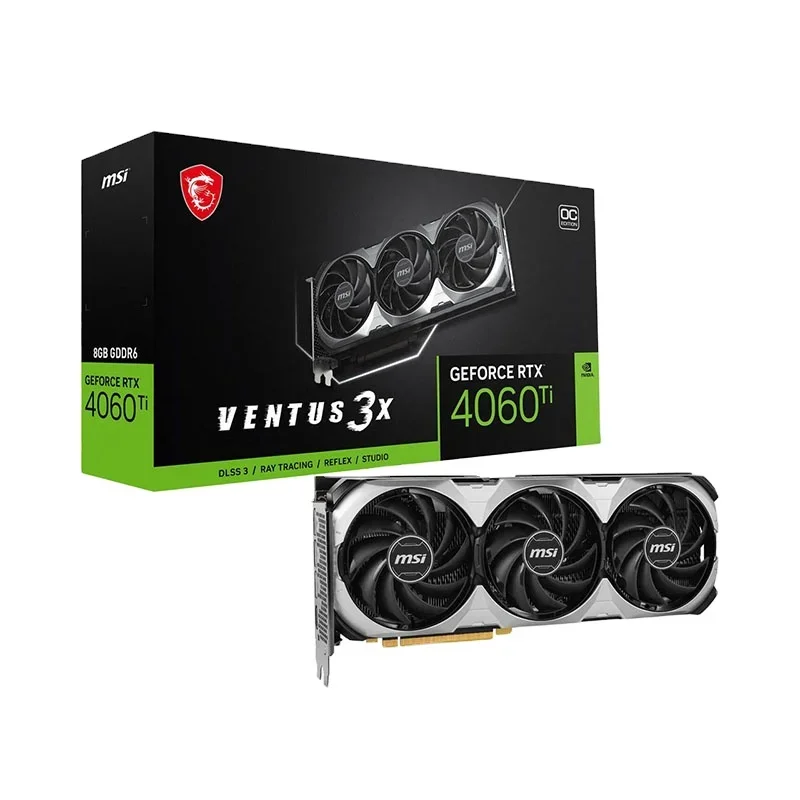 

MSI Ventus GeForce RTX 4060 Ti 8GB GDDR6 PCI Express 4.0 x8 ATX Video Card RTX 4060 Ti VENTUS 3X 8G OC