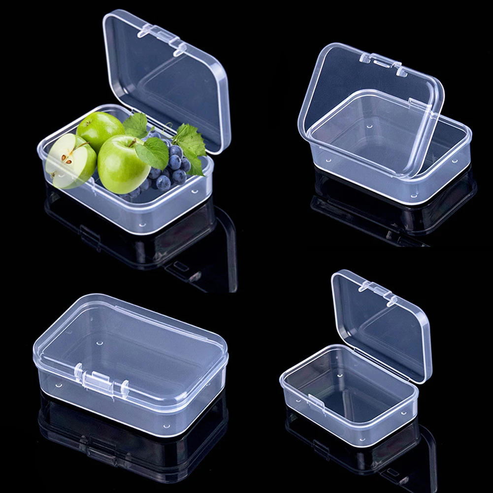 

Пластиковая мини-коробка, прямоугольная коробка, полупрозрачная коробка, упаковочная коробка, коробка для хранения, пылезащитная прочная Прочная Коробка для хранения ювелирных изделий, контейнер для хранения