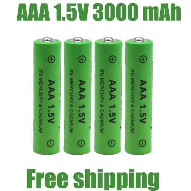 

Free Shipping 1.5V AAA Battery 3000mAh Rechargeable Battery NI-MH 1.5 V AAA Battery for Clocks Mice Computers Toys So on