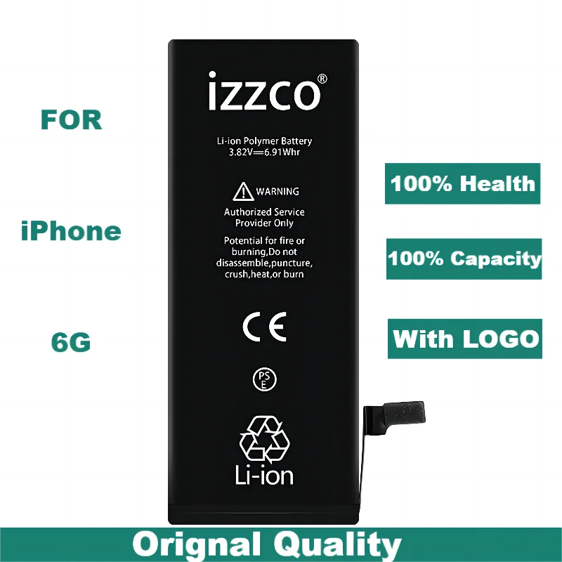IZZCO 100% Original Quality  Battery For iPhone 5 5S 6 6S 7 8 With Free TOOLS