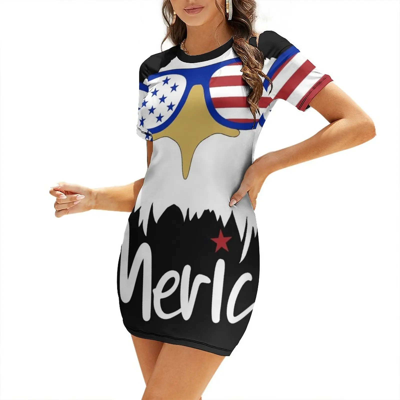 4 июля патриотическая-'Merica Apparel and Gifts платье с коротким рукавом платья для
