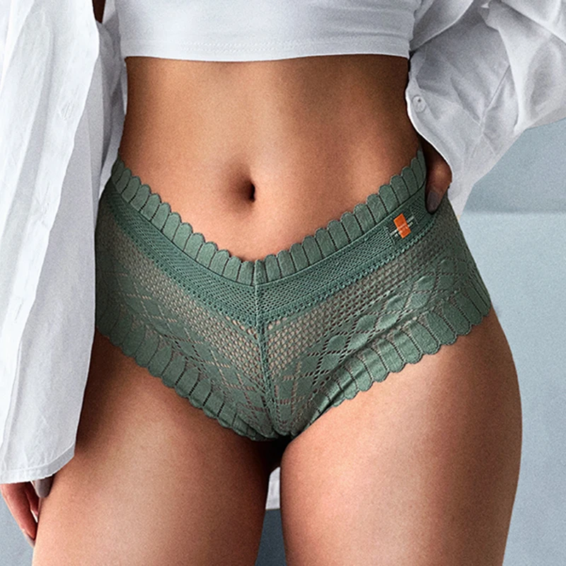 

Sexy Lady's Panties Women Lace Low-waist Briefs Female Breathable Embroidery Underwear Transparent G String Underpant Lingerie