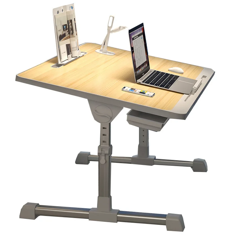 Study Table for Bedroom Adjustable Laptop Desk Bed Table for Foldable Computer Gaming Desks Lifting up Standing Desk With drawer images - 6